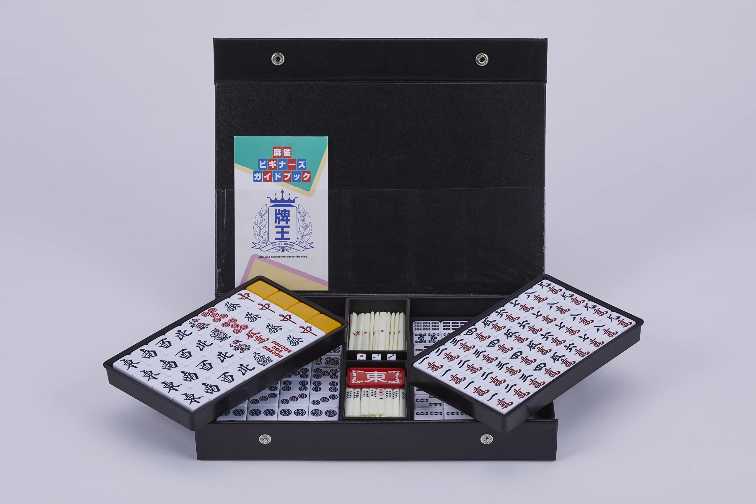 AMOS Begin Mahjong Tiles 1.0 x 0.7 x 0.6 inches, White With Red